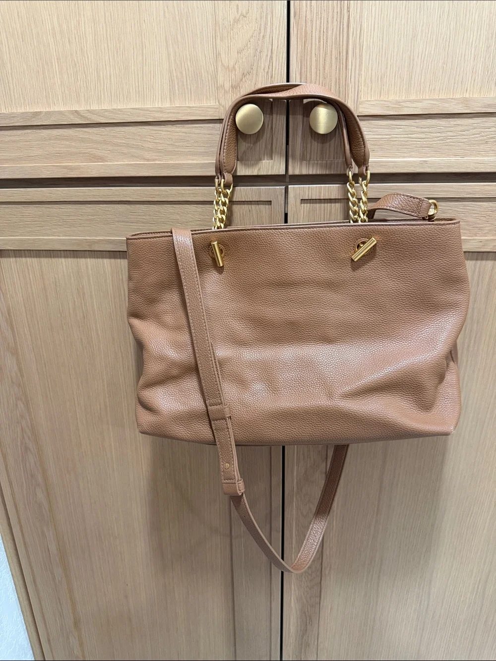 Tory Burch Pebbled Leather Tote in Camel - Picture 2 of 4